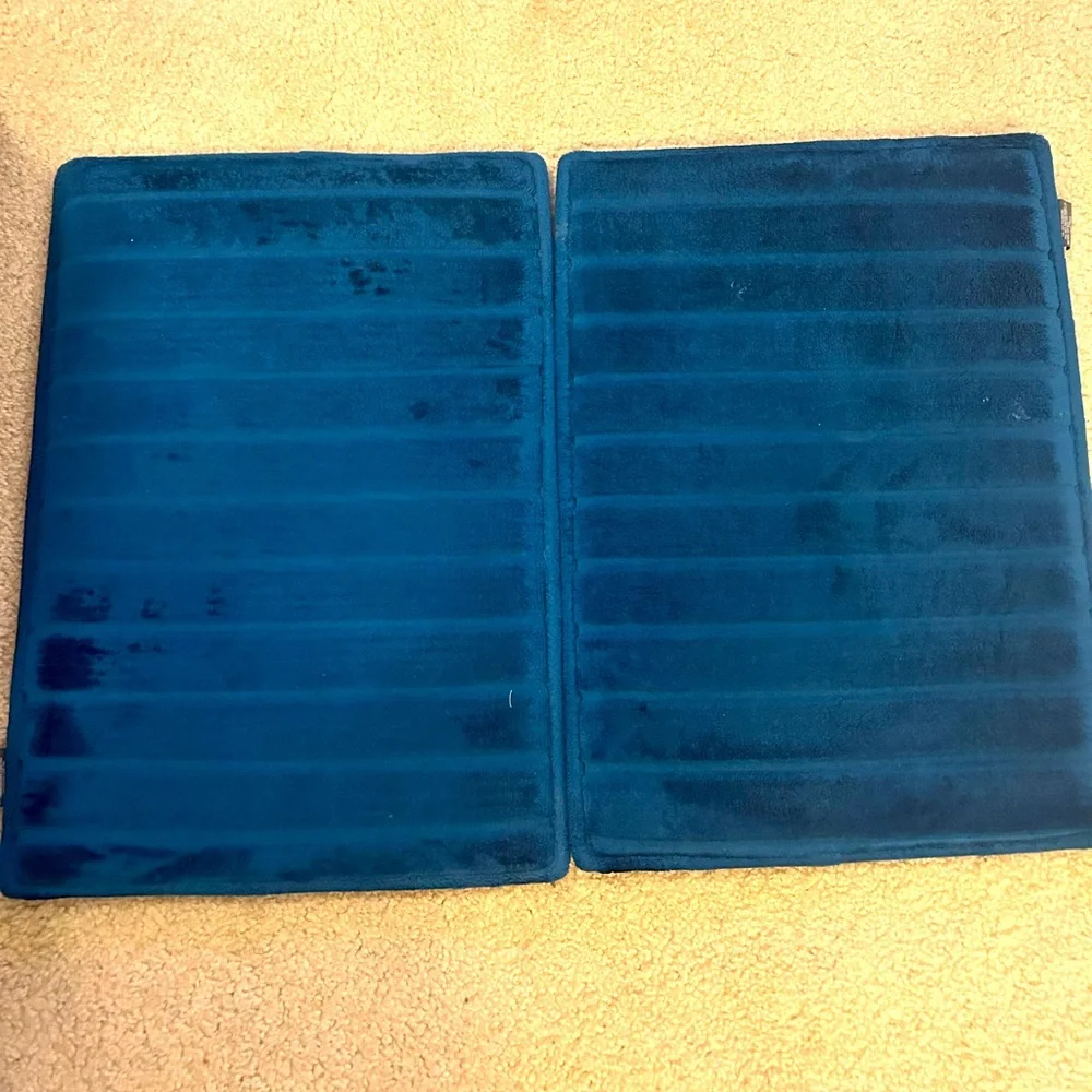 2 Blue Bath Mats